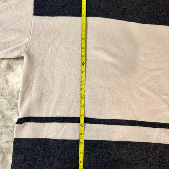 REISS “Alex” Wool Cashmere Striped Hoodie Sweater Beige & Charcoal Size Smal - Picture 10 of 16